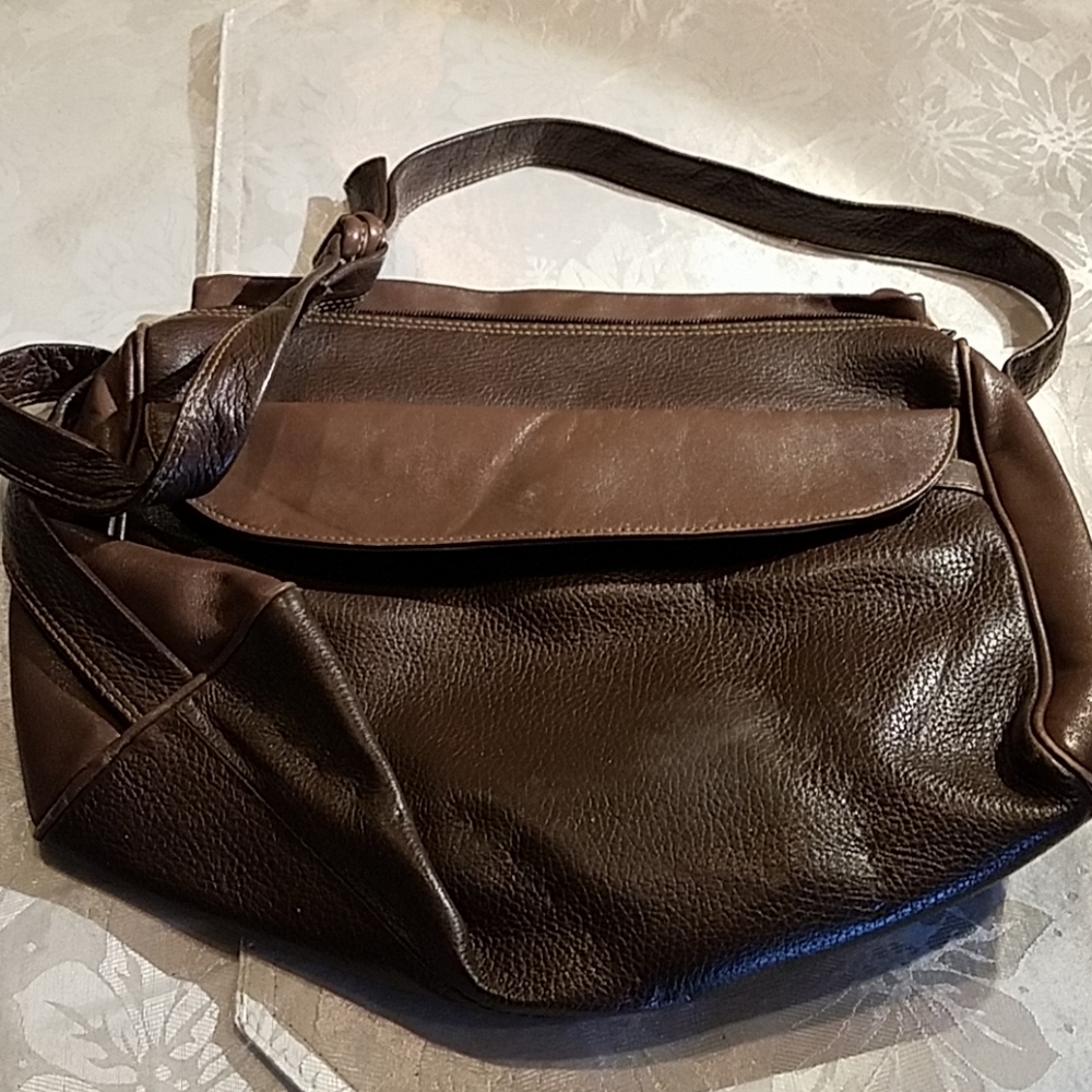 Charles Klein brown leather handbag
